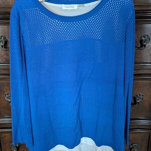 Calvin Klein Royal Blue Mesh Sweater